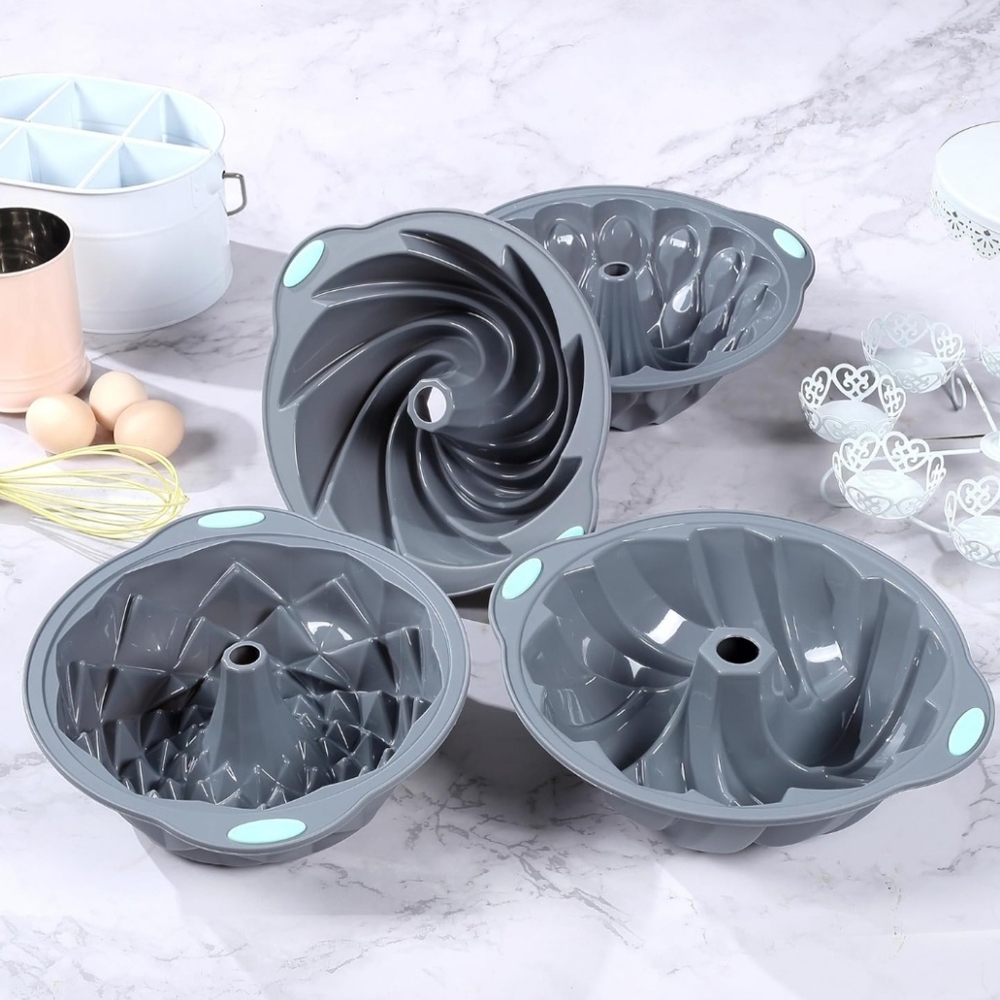 8 Pack Silicone Bunte Cake Bread Loaf Pans